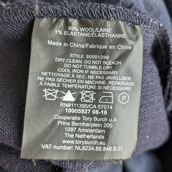 Tory Burch Navy Wool Ankle Length Dress Pants - Picture 9 of 9